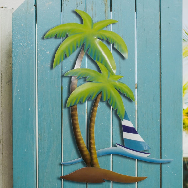 Bayou Breeze Palm Trees and Sailboat Metal Beach Wall Décor & Reviews Wayfair